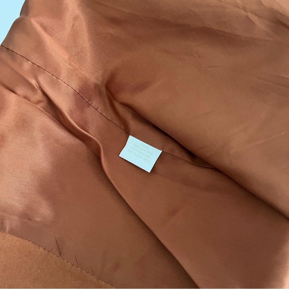 Women's Rust Suede Front-Slit Skirt - Picture 4 of 4